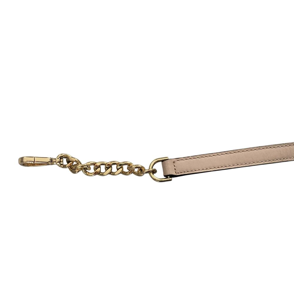 Michael Kors Pink Beige Leather Crossbody Strap Gold Hardware Adjustable - Picture 8 of 10